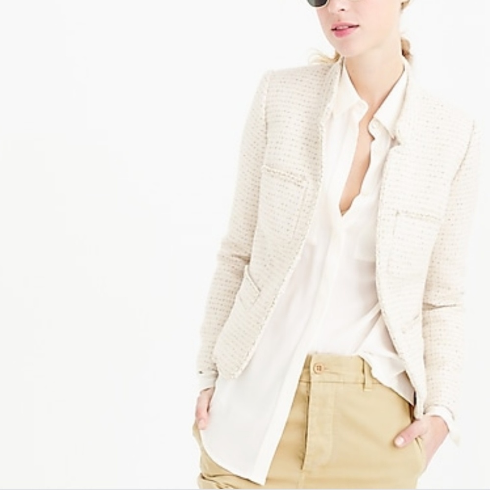 Like New Rare J. Crew New Metallic Tweed Jacket